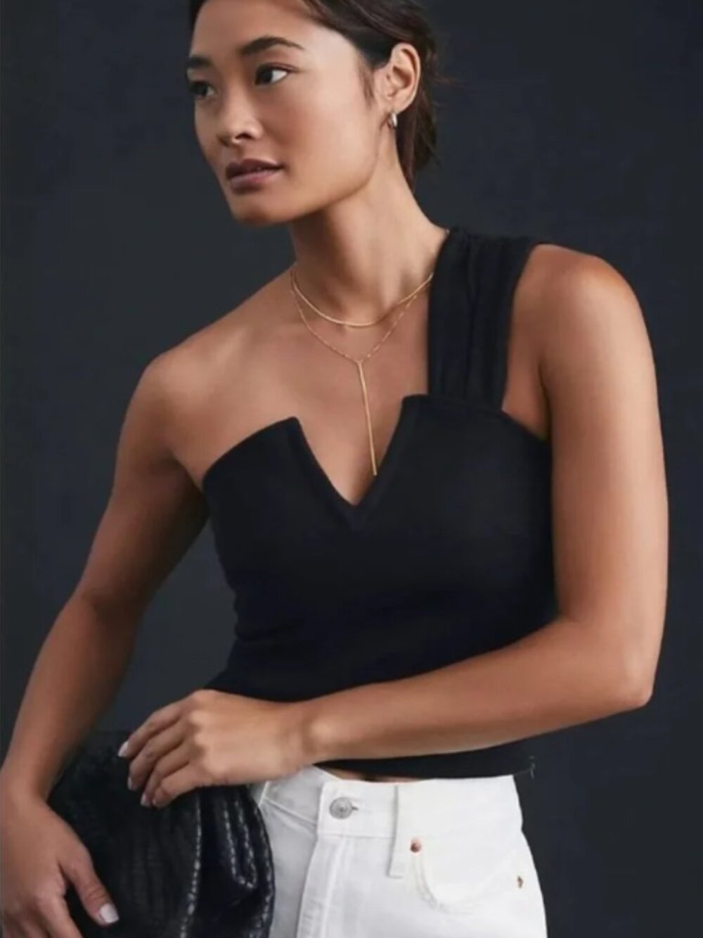 Anthropologie Maeve Structured Asymmetrical One Shoulder Top (L)